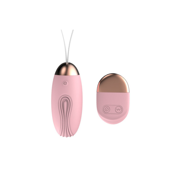 Oeuf vibrant rainuré rose USB avec télécommande 